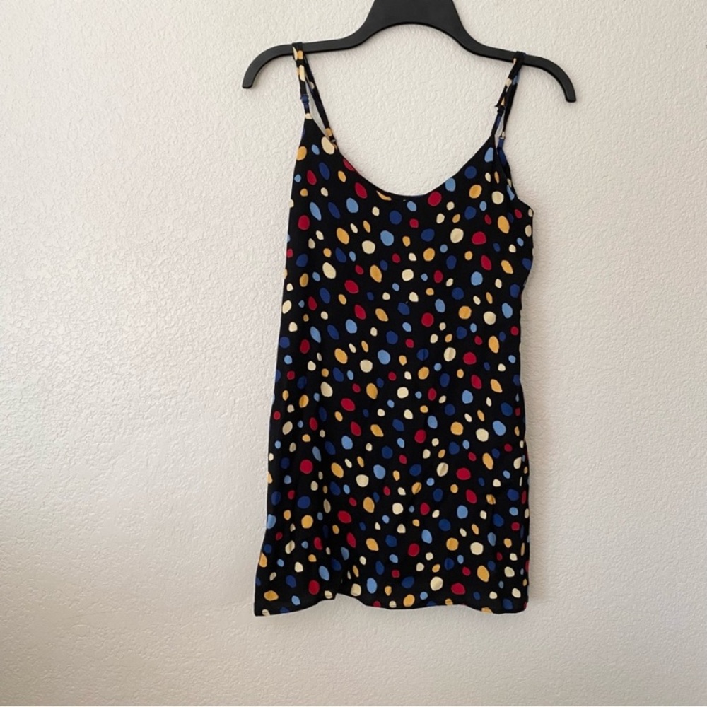 Reformation Seville Mini Dress In Multi Polka Dot